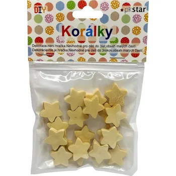 Dětské navlékací korálky PKstar Korálky dřevo hvězda 20mm - 20ks