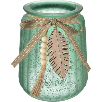 Váza Váza sklo list zelená 12x12x15 cm