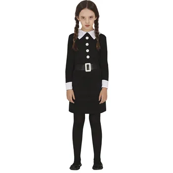 Fiestas Guirca Dívčí kostým Wednesday černý/bílý, XL