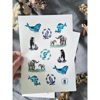 Balící papír Autorské samolepky zvířátek 2 - Art&Deco by TDS 0002038