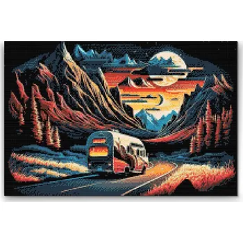 Diamantové malování Diamantové malování - Výlet do hor Velikost: 40x60cm, Rámování: Pouze srolované plátno, Diamanty: Čtvercové