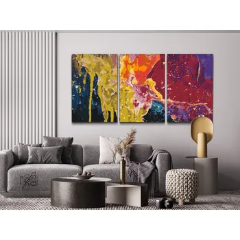 Diamantové malování - Barevná textura (sada 3ks) Velikost: 3ks 30x40cm, Rámování: Pouze srolované plátno, Diamanty: Kulaté