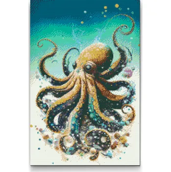 Diamantové malování Diamantové malování - Chobotnice 2 Velikost: 40x60cm, Rámování: Pouze srolované plátno, Diamanty: Kulaté