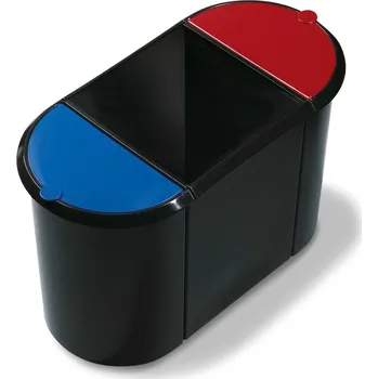 Odpadkový koš Koš na papír Trio, 3dílný, objem 38 litrů, černý / červený / zelený