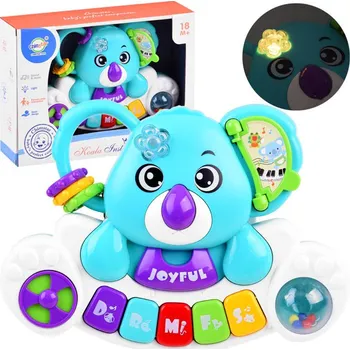 Hračka pro nejmenší JOKO Barevný klavírek Koala se zvuky zvířat pro nejmenší modrý