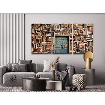 Diamantové malování - Knihovna (sada 3ks) Velikost: 3ks 30x40cm, Rámování: Pouze srolované plátno, Diamanty: Čtvercové