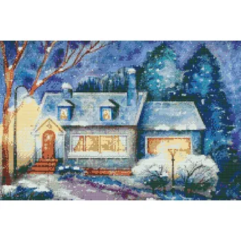 Diamantové malování Vymalujsisam Diamantové malování - Zimní krajina 40x60cm Pouze srolované plátno