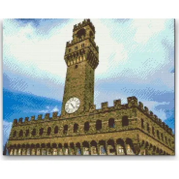 Diamantové malování Diamantové malování - Uffizi věž, Itálie Velikost: 30x40cm, Rámování: Pouze srolované plátno, Diamanty: Kulaté