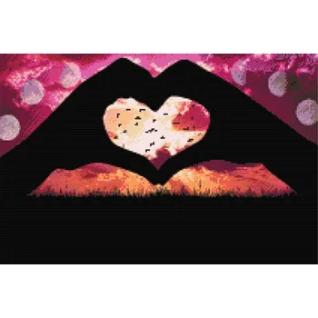 Diamantové malování Diamantové malování - Ruce ve tvaru srdce Velikost: 40x60cm, Rámování: Pouze srolované plátno, Diamanty: Kulaté