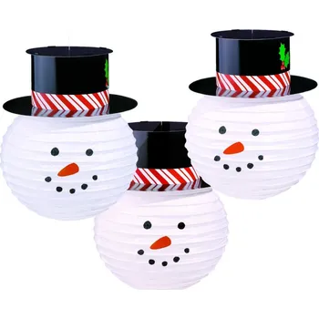 Vánoční dekorace Papírové lampióny Sněhuláci