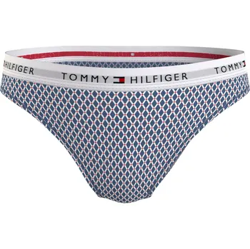 Dámské plavky TOMMY HILFIGER DÁMSKÉ BIKINI KALHOTY 1P BIKINI PRINT BLUE UW0UW03859 01Z Velikost: S
