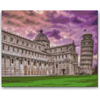 Diamantové malování Diamantové malování - Šikmá věž v Pise 2 Velikost: 30x40cm, Rámování: Pouze srolované plátno, Diamanty: Čtvercové