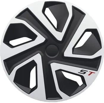 Ozdobné kryty kol / poklice 16 palců - ST Silver Black - sada 4ks