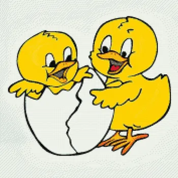 Diamantové malování Diamantové malování - Roztomilá kuřátka Velikost: 50x50cm, Rámování: Pouze srolované plátno, Diamanty: Čtvercové