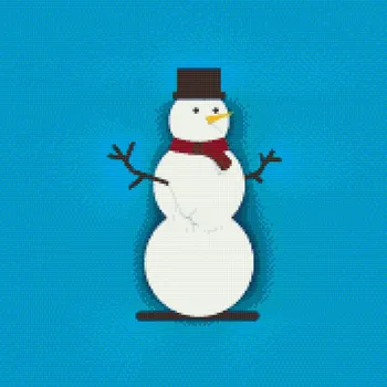 Diamantové malování Diamantové malování - Opuštěný sněhulák Velikost: 50x50cm, Rámování: Pouze srolované plátno, Diamanty: Kulaté