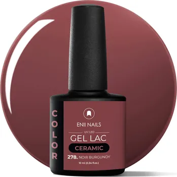 Lak na nehty ENII NAILS Gel lak Ceramic 278 Noir Cranbery - gelový lak bez HEMA, 10 ml
