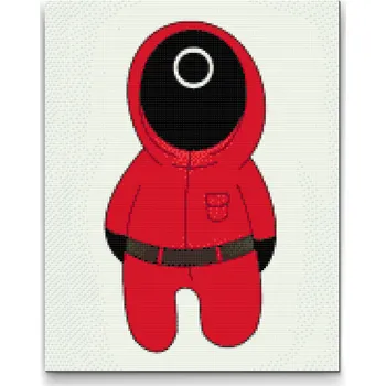 Diamantové malování Diamantové malování - Squid game - strážce Velikost: 30x40cm, Rámování: Pouze srolované plátno, Diamanty: Čtvercové