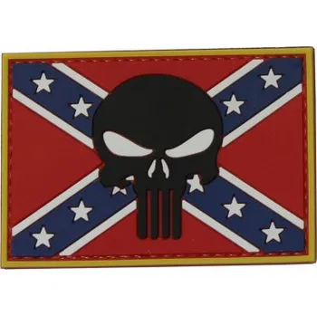 Nášivka PVC nášivka - Punisher na konfederační vlajce
