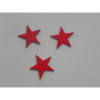 Vánoční dekorace hvězda tenká červená 3,5 cm
