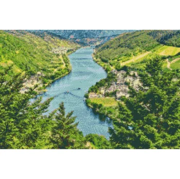 Diamantové malování Diamantové malování - Řeka Mosela Velikost: 40x60cm, Rámování: Pouze srolované plátno, Diamanty: Kulaté