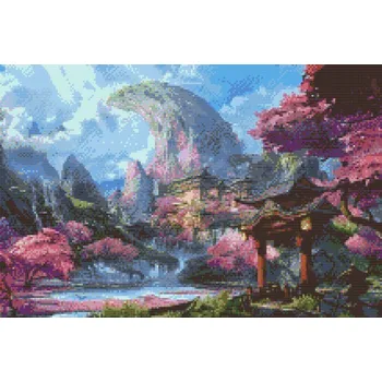 Diamantové malování Diamantové malování - Japonská zahrada Velikost: 40x60cm, Rámování: Pouze srolované plátno, Diamanty: Čtvercové