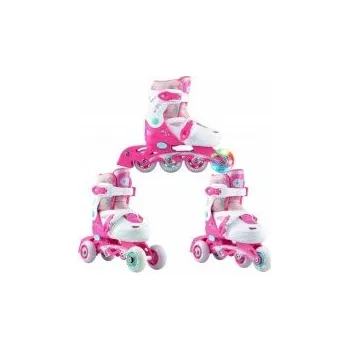 Kolečkové brusle Raven Missy 3v1 svítící kolo LED EU 27-30 brusle + DÁREK DLE VÝBĚRU!