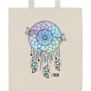 Nákupní taška Bavlněná nákupní taška přírodní s potiskem New Baby Lapač snů