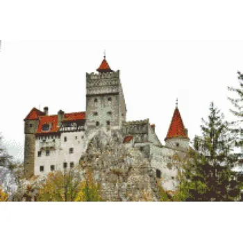 Diamantové malování Diamantové malování - Hrad Bran, Rumunsko Velikost: 40x60cm, Rámování: Pouze srolované plátno, Diamanty: Čtvercové