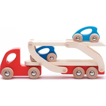 Dřevěná hračka Bajo Eco autotransporter sada
