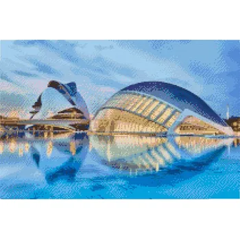 Diamantové malování Diamantové malování - Město umění a věd, Valencie Velikost: 40x60cm, Rámování: Pouze srolované plátno, Diamanty: Čtvercové