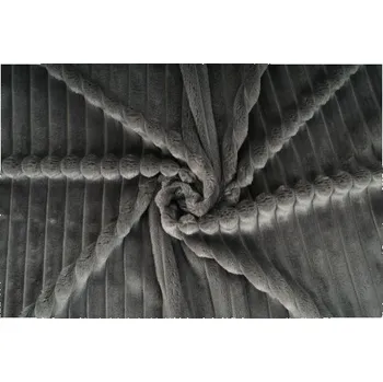 Stripe minky fleece, proužek - šedá, metráž, látka