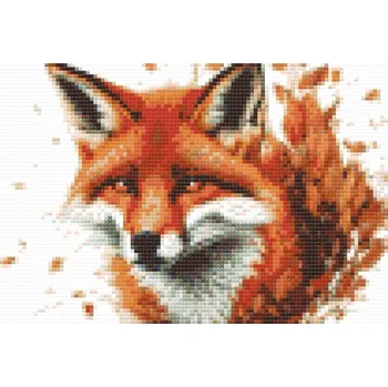Diamantové malování Diamantové malování - Liška s listím Velikost: 40x60cm, Rámování: Pouze srolované plátno, Diamanty: Kulaté