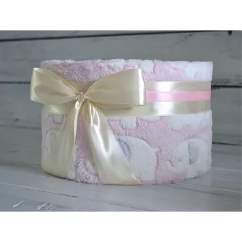 plenkový dort dortNEdort Jednopatrový plenkový dort I. s různými vzory dek Sloníci - růžová deka 46_MIM43