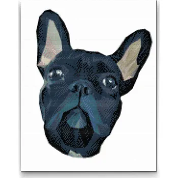 Diamantové malování Diamantové malování - Francouzský buldoček 4 Velikost: 30x40cm, Rámování: Pouze srolované plátno, Diamanty: Kulaté