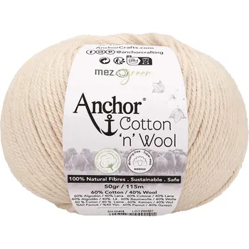 Příze Anchor Cotton Wool 105 Perlová (Přírodní příze Cotton Wool 105 Pearl)