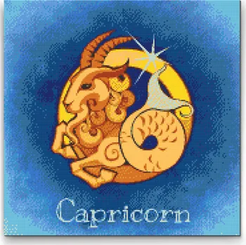 Diamantové malování Diamantové malování - Kozoroh/Capricorn Velikost: 50x50cm, Rámování: Pouze srolované plátno, Diamanty: Kulaté