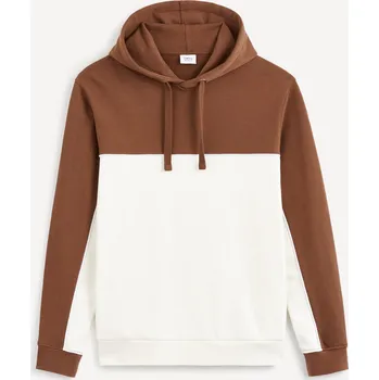 Pánské oblečení Celio Dvoubarevná mikina Debiding - Pánské Celio bílá | hnědá 2070413