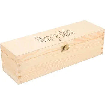Stojan na víno Dřevěný box na 1 víno Víno je láska | Rybízák.cz