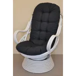 Ratanové houpací křeslo Swivel bílé Tmavě šedý melír