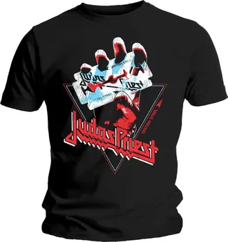 Pánské tričko Rock Off Judas Priest British Steel Hand Triangle černé