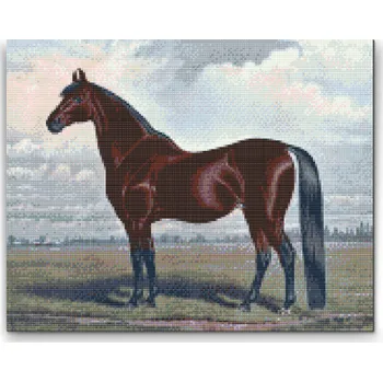 Diamantové malování Diamantové malování - Majestátní kůň Velikost: 30x40cm, Rámování: Pouze srolované plátno, Diamanty: Čtvercové