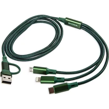 Datový kabel Škoda Dobíjecí kabel USB 4 v 1 - Emerald ŠKODA
