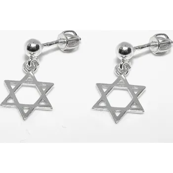 Náušnice Stříbrné náušnice Davidova hvězda - NŠ762/8 (Náušnice na šroubek hvězdy)