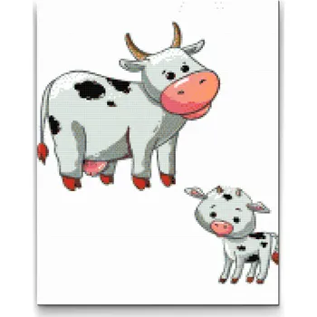 Diamantové malování Diamantové malování - Kravičky Velikost: 30x40cm, Rámování: Pouze srolované plátno, Diamanty: Čtvercové