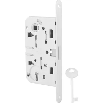 Dveřní kování AGB - Magnetický zámek MEDIANA POLARIS - BB BB otvor pro klíč, 90 mm WS - Bílá matná