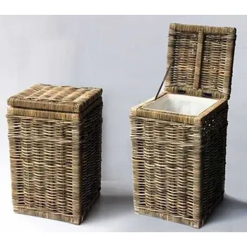 Koš na prádlo Ratanový koš na prádlo Laundry grey 40 x 40 x 66 cm | RYCHLÉ DODÁNÍ