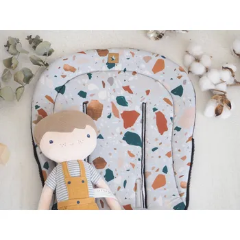 Podložka do kočárku prodloužená (Terrazo, brown fleece)