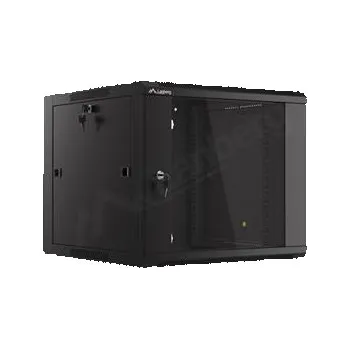 Rozvaděč LANBERG Nástěnná jednodílná skříň 19", 9U 570x600 snadná a rychlá montáž (v rozloženém stavu) černá (RAL9004)