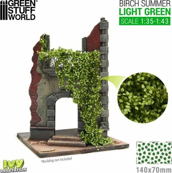 Plastikový model Ivy Foliage – listová foliáž bříza světle zelená (velká)