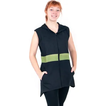 Dámská tunika Tunika Zoe s kapucí L černo zelená